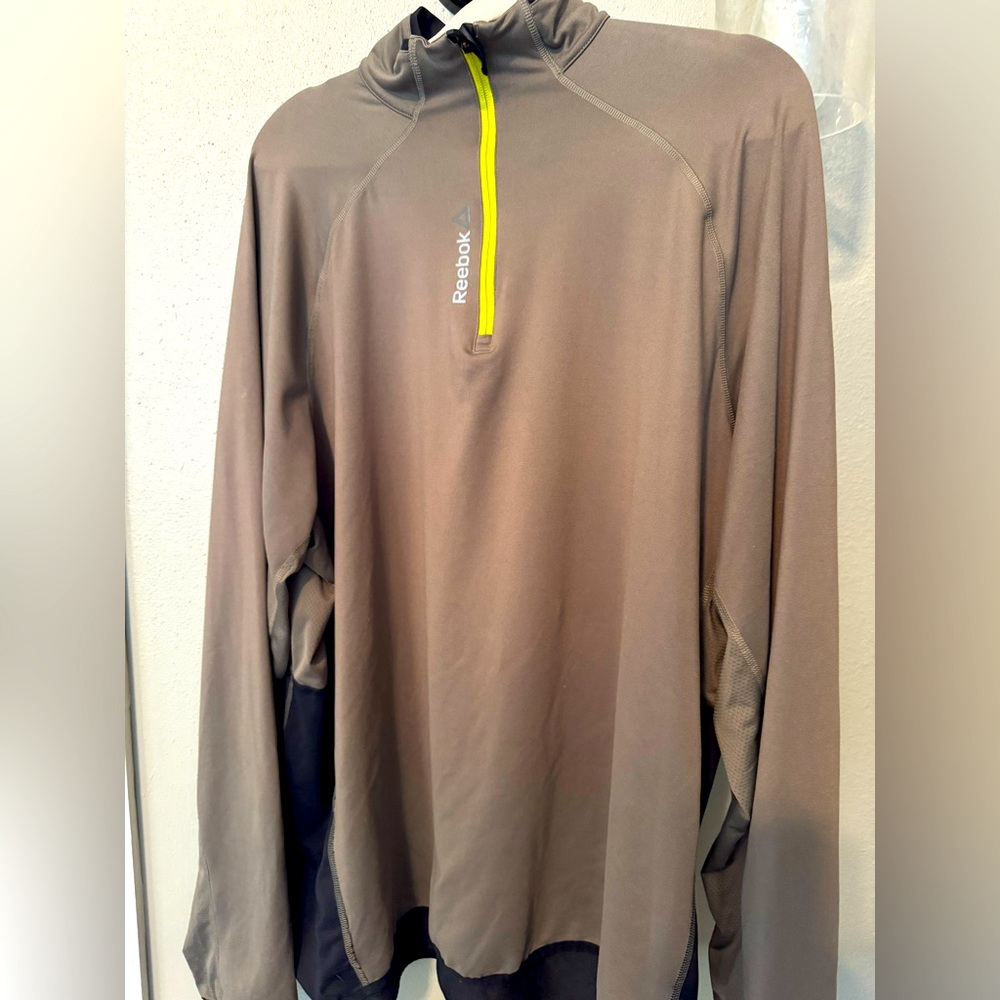 Reebok Men's Gray zip neck pullover
